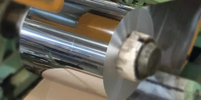 small cold rolled coil mounted on a machine