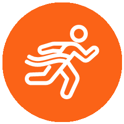 icon of a runner crossing the finish line